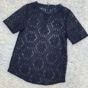 Banana Republic Navy Blue Lace XS Top